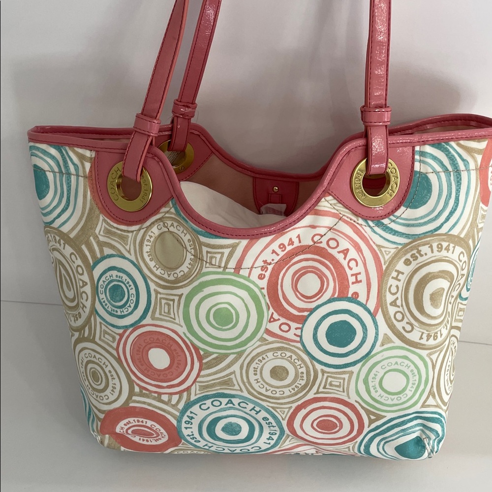 Coach Beach Collection Multicolor Tote - Picture 3 of 12